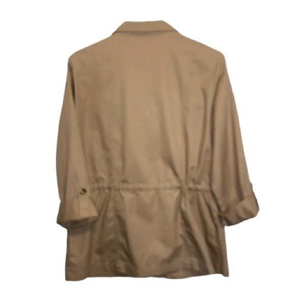 Croft & Barrow utility jacket tan lightweight 4 pockets drawstring size M - Picture 11 of 13